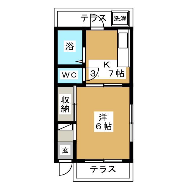 コーポ山路(1K/1階)の間取り写真