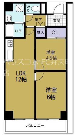 第20柴田マンション(2LDK/4階)の間取り写真