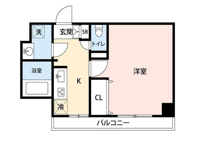 マイナビSTAY千葉中央(1K/13階)の間取り写真