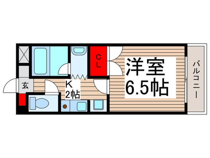 スウィートヒルズ(1K/2階)の間取り写真