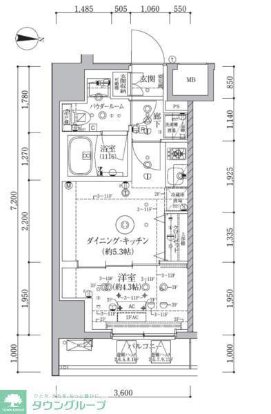 アルテシモ クレルトルテ(1DK/10階)の間取り写真