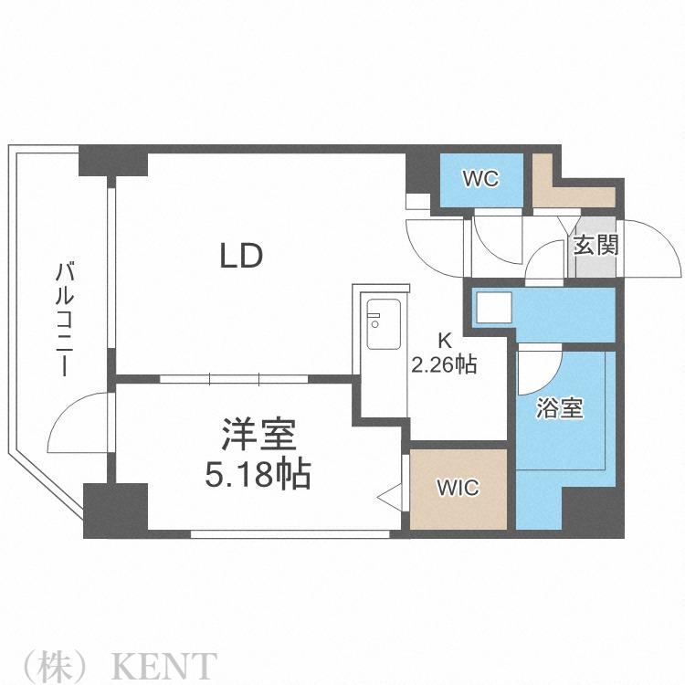 アークネスト円山(1LDK/7階)の間取り写真