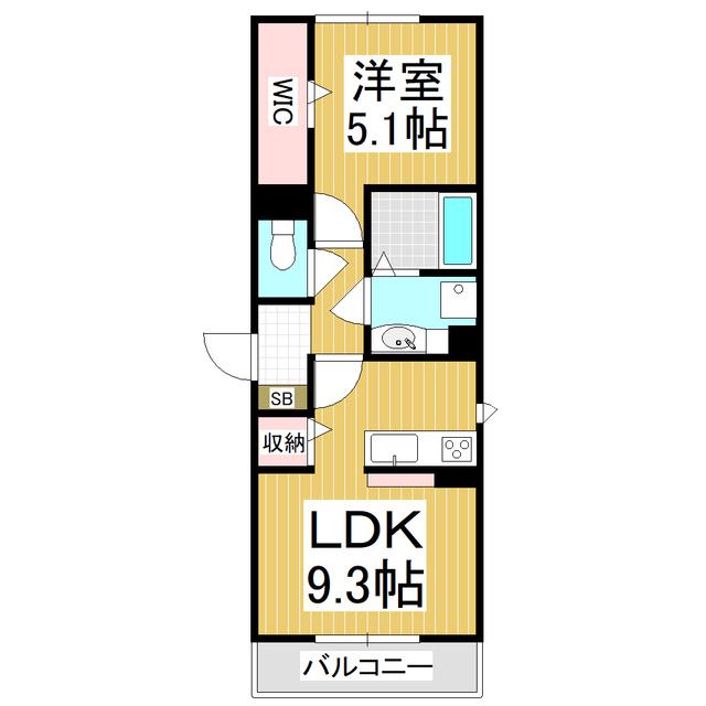 BOUNCE K(1LDK/3階)の間取り写真
