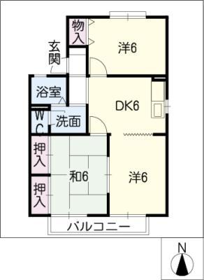 サニーホームズ(3DK/1階)の間取り写真