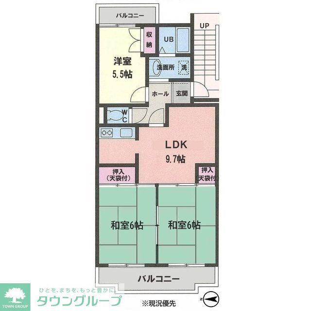 TOWAハイネス(3LDK/1階)の間取り写真