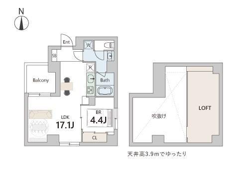 GRANDUO武蔵小山4(1LDK/5階)の間取り写真