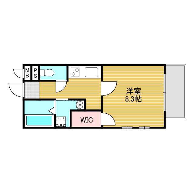 フジパレス下新庄Ⅴ番館(1K/3階)の間取り写真