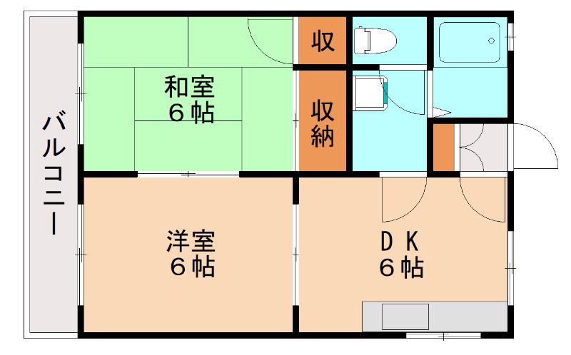 ルミエール曙(2DK/2階)の間取り写真