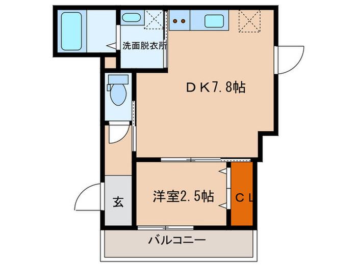御船D-ROOM(1DK/1階)の間取り写真