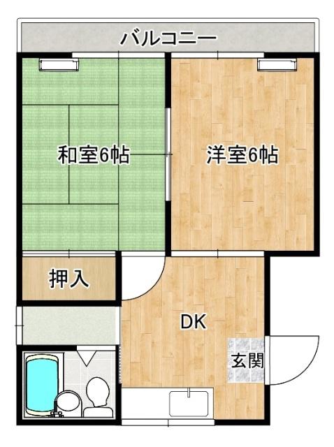 天神スカイハイツ(2DK/2階)の間取り写真