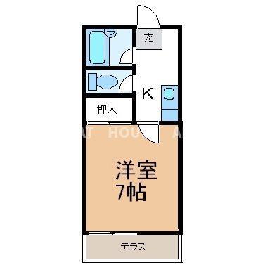 コーポ東海III(1K/1階)の間取り写真