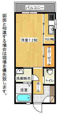 さくらヒルズ(1K/1階)の間取り写真