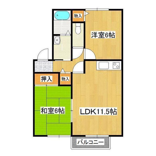デルプラト(2LDK/1階)の間取り写真