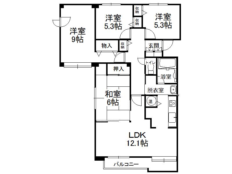 パストラルハイム公園東町(4LDK/3階)の間取り写真