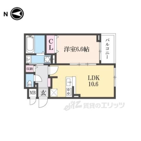 プラシードセレノカーサⅢ(1LDK/3階)の間取り写真
