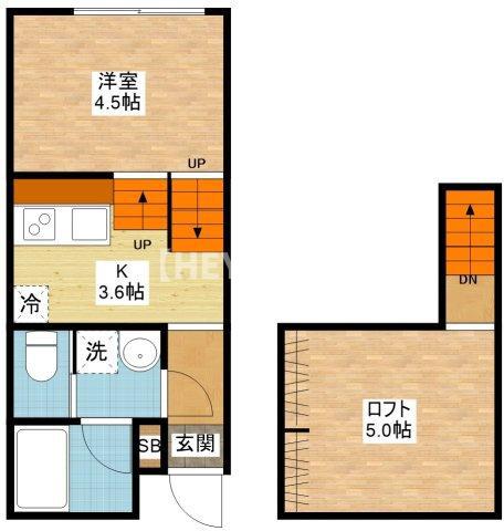 QUATRI ME(1SK/1階)の間取り写真