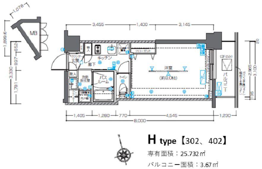 エール南荻窪(1K/4階)の間取り写真