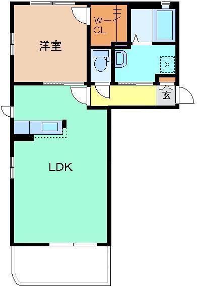 ロコ・カネッサ D棟(1LDK/1階)の間取り写真
