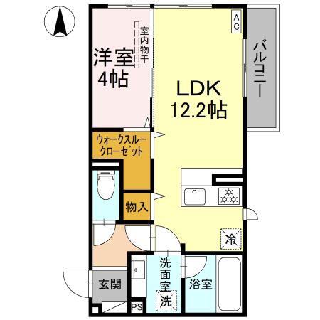 シャルル マリカ(1LDK/2階)の間取り写真