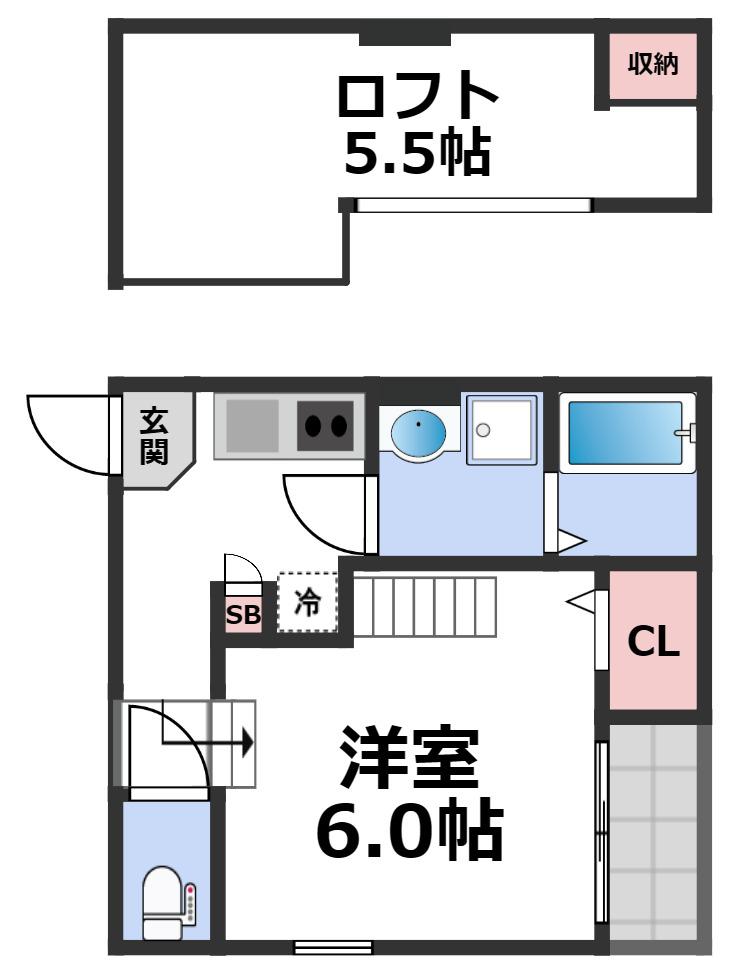 ルーイヒハイム(1K/2階)の間取り写真