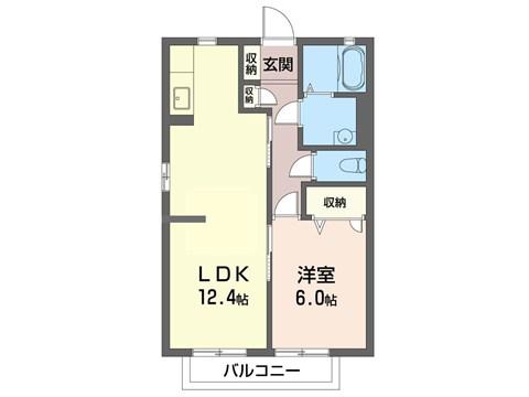 パークサイドメゾン(1LDK/2階)の間取り写真