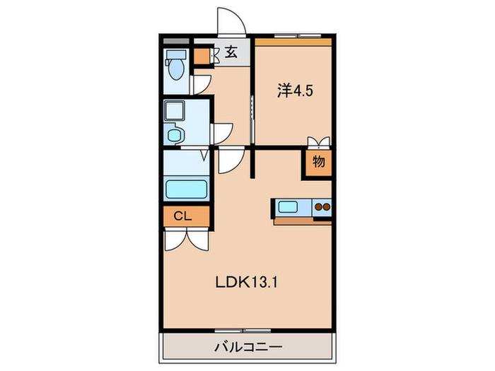 トワイライトヒル(1LDK/1階)の間取り写真