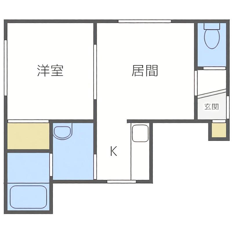 アベニーレ北円山(1DK/2階)の間取り写真