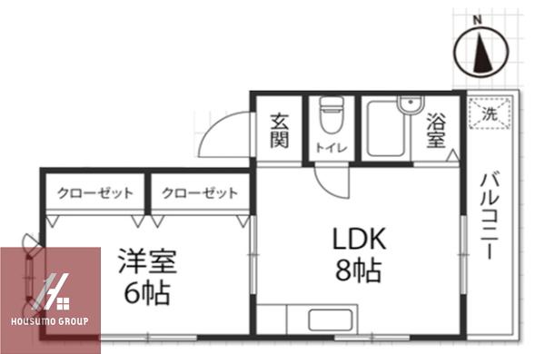 ハイツ西田(1LDK/3階)の間取り写真