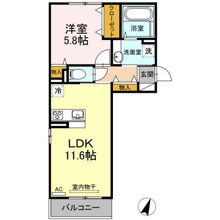 セキュレア須屋J(1LDK/3階)の間取り写真