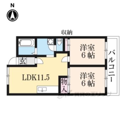 シティコープ新大宮(2LDK/6階)の間取り写真