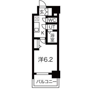メイクス矢場町II(1K/4階)の間取り写真