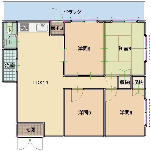 沖縄タオル工業第2ビル(4LDK/4階)の間取り写真