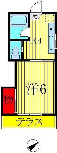 フジコーポ(1K/2階)の間取り写真
