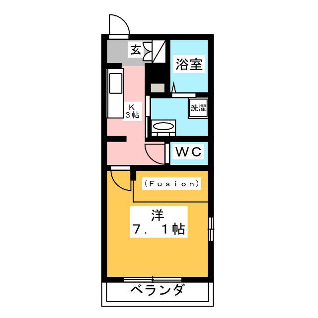 フェレス芝II(1K/1階)の間取り写真