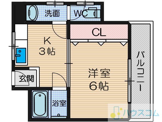第2椿マンション(1K/3階)の間取り写真