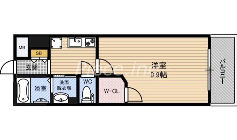 グレイスパルコート(1K/4階)の間取り写真