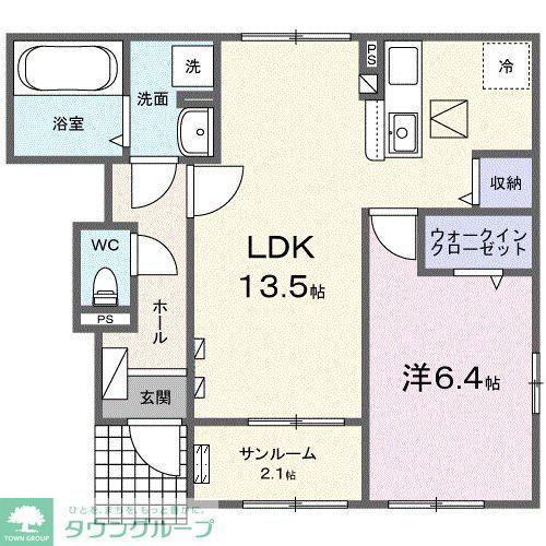 メイプルプラス(1LDK/1階)の間取り写真