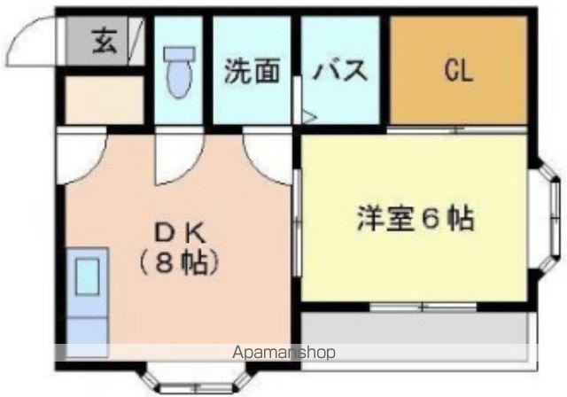 バンベール清水I(1DK/2階)の間取り写真