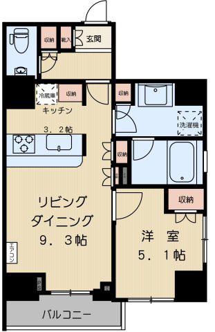 サンウッド文京千駄木フラッツ(1LDK/3階)の間取り写真