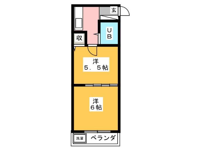 ディスティーノ豊橋(2K/3階)の間取り写真