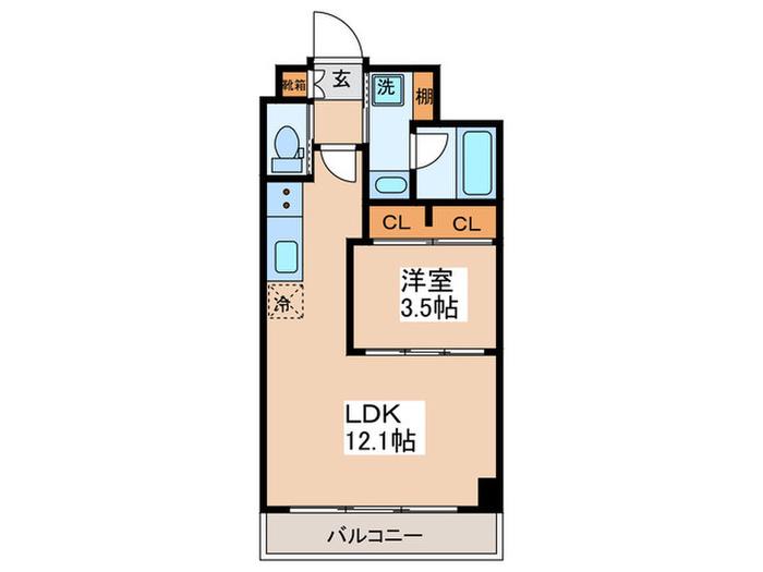 プレジオ宮崎台(1LDK/4階)の間取り写真