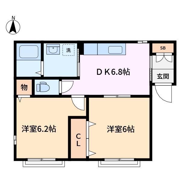 アンシャンテ井荻(2DK/1階)の間取り写真