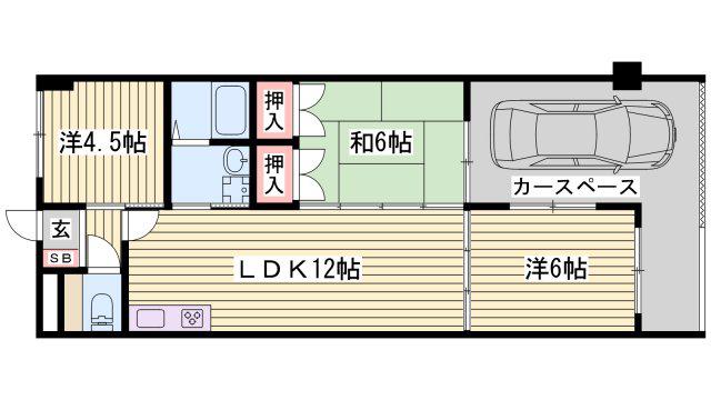 パールシャトウ藤江駅前(3LDK/1階)の間取り写真