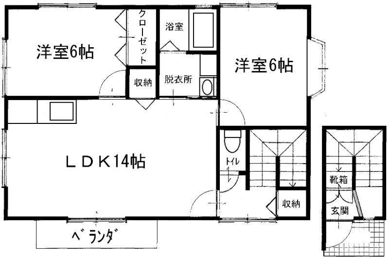 サンガーデン下林4号地(2LDK/2階)の間取り写真