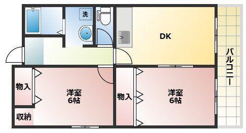 千里ロイヤルハイツ(2DK/3階)の間取り写真
