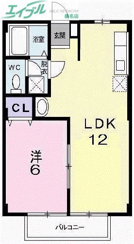 メゾンエトワール-A(1LDK/1階)の間取り写真