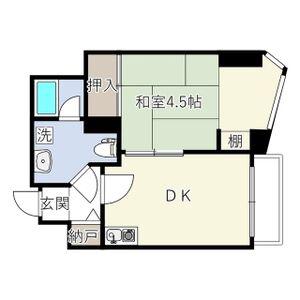INOVE札幌資生館前(1LDK/7階)の間取り写真