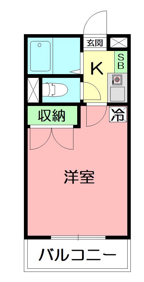 グランコンフォート本厚木(1K/3階)の間取り写真