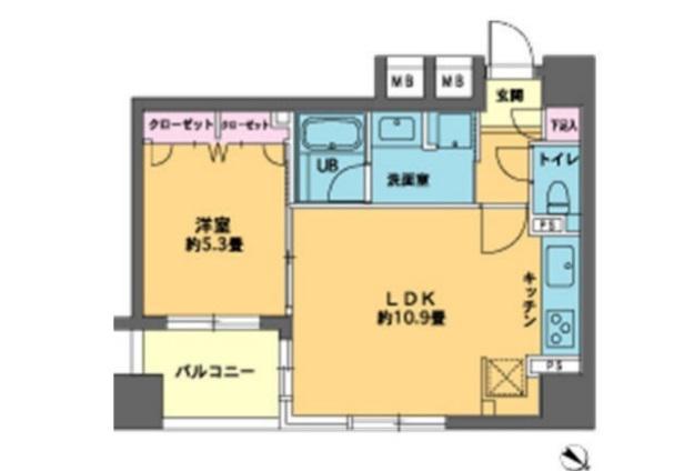 カスタリア人形町II(1LDK/7階)の間取り写真