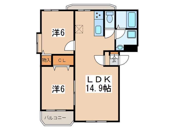 クレール(2LDK/3階)の間取り写真